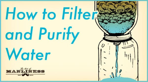 diy water filter in the wild illustration