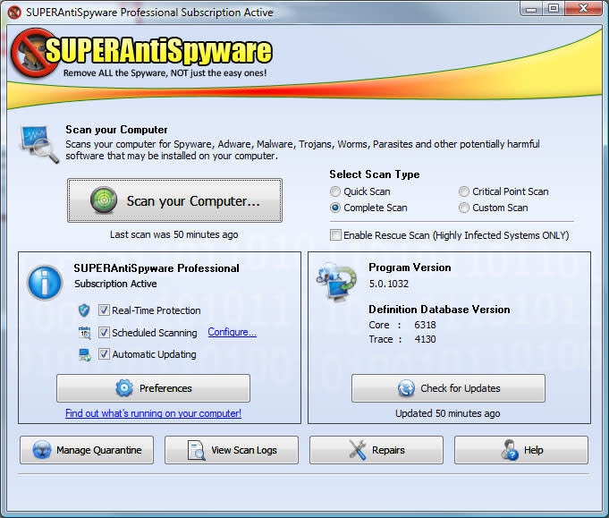 حصريا تفعيل برنامج الحماية من ملفات التجسس Super Anti-spyware Pro 5.7 مدى الحياة IMGSAS50_Main_Large