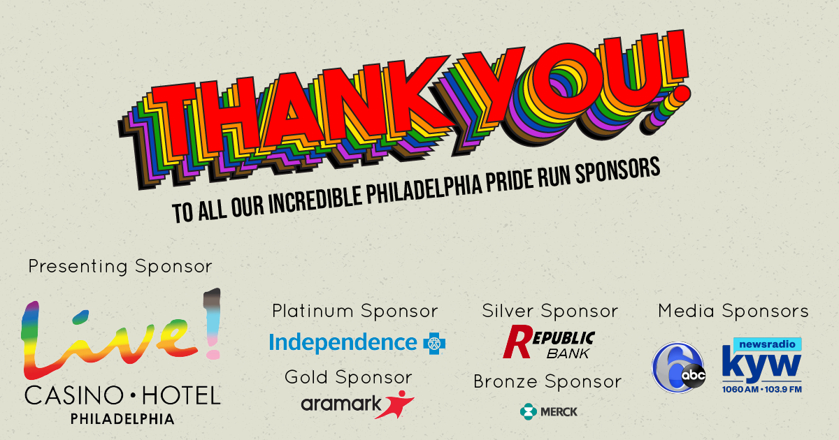Thank you to our Philly Pride Run Sponsors