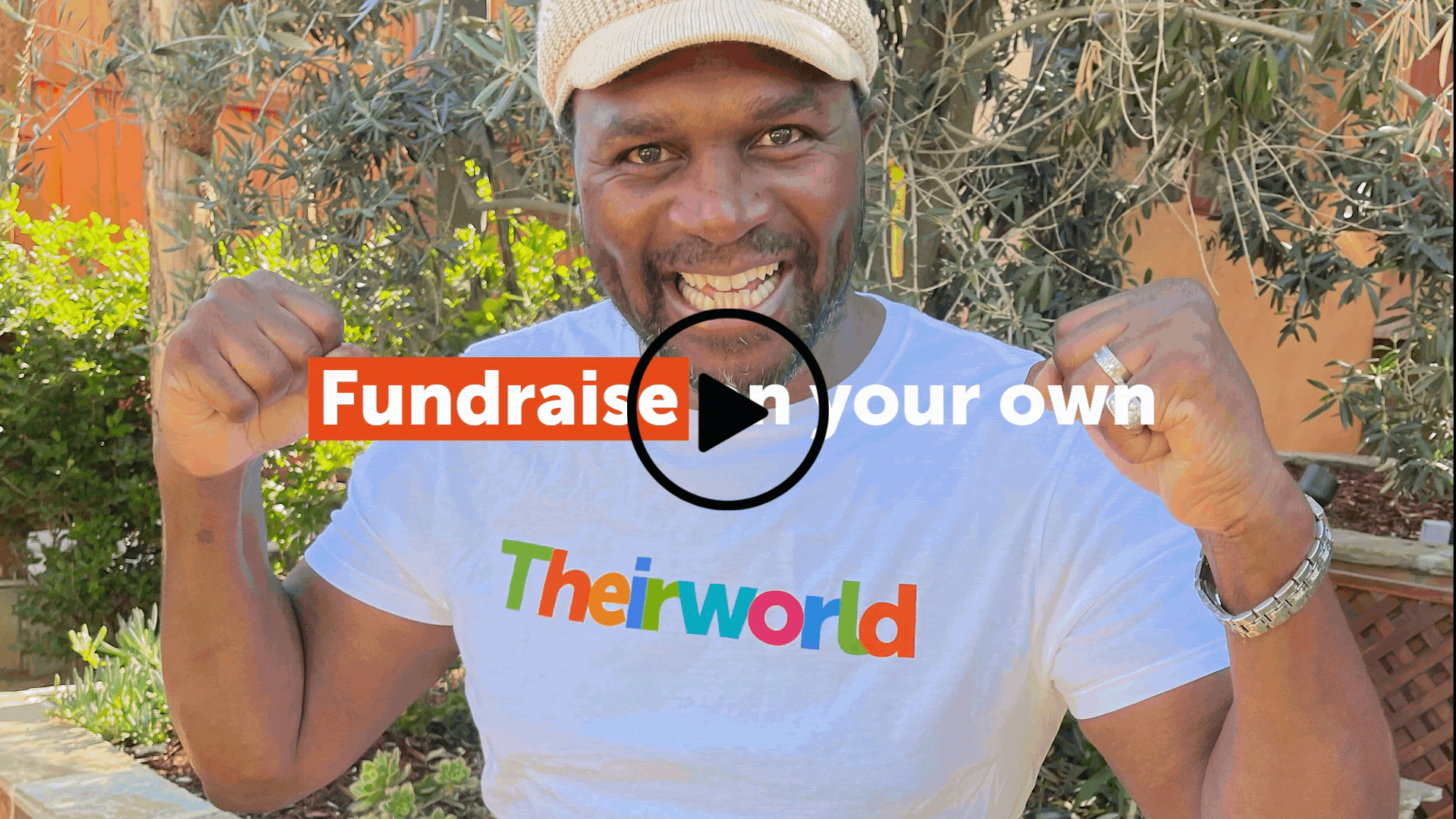 Theirworld fundraising film gif featuring photos of people who have fundraised for Theirworld
