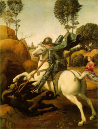 Saint George and the Dragon, a famous painting by Raphael.