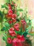 Hot Pink Hollyhocks, 30 in 30 Challenge, Day 10 - Posted on Saturday, January 10, 2015 by Mary Maxam