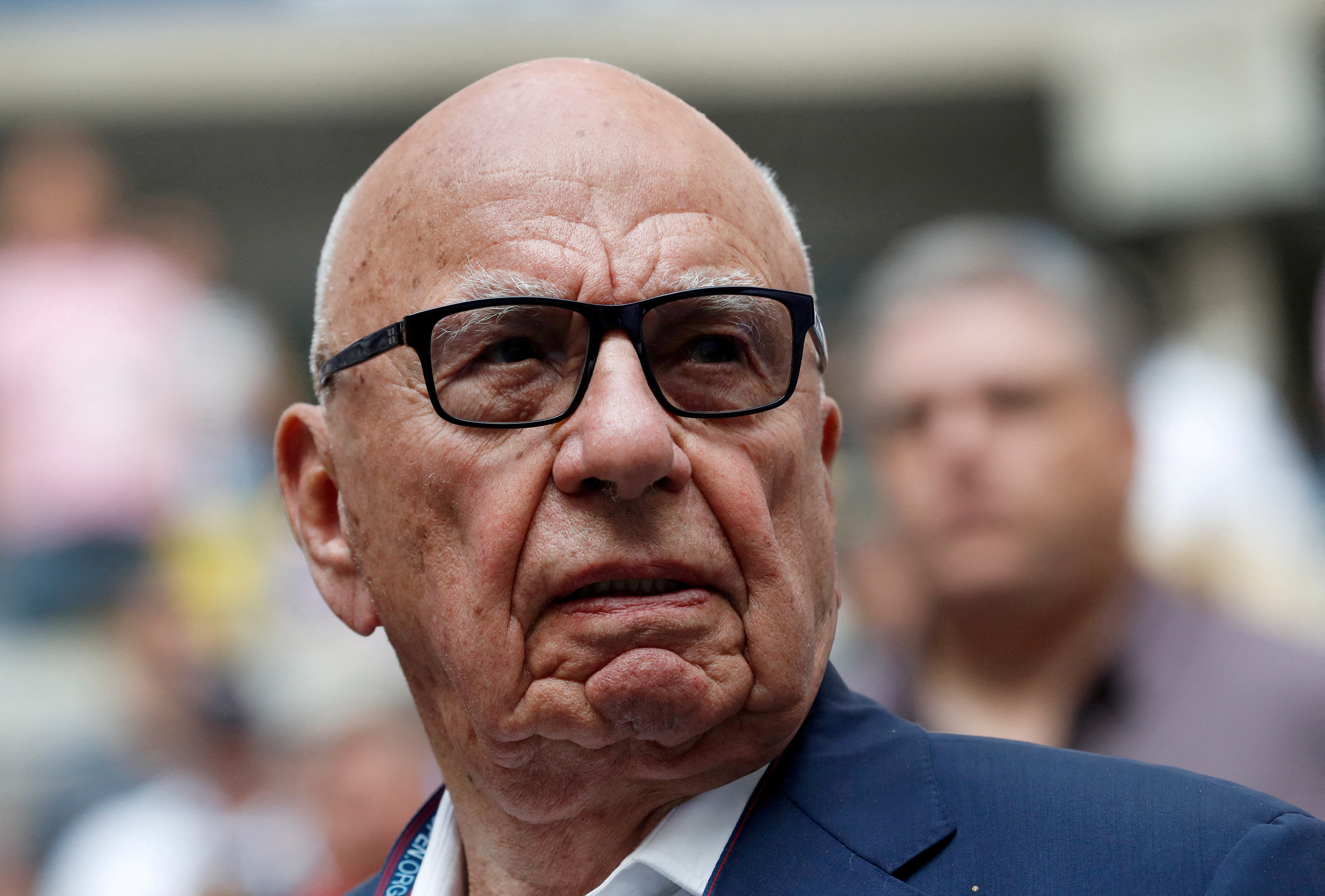 Rupert Murdoch, Chairman of Fox News Channel stands before Rafael Nadal of Spain plays against Kevin Anderson of South Africa on September 10, 2017.