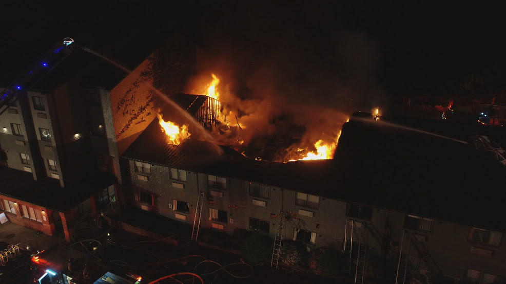  Flames shoot through roof of Newport hotel