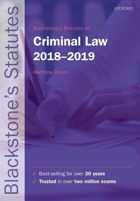 Blackstone's Statutes on Criminal Law 2018-2019 in Kindle/PDF/EPUB