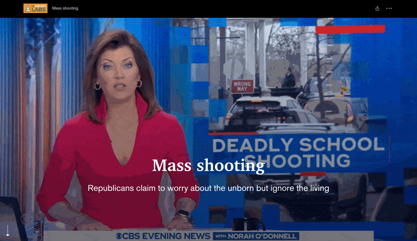 Republican hypocrisy in preaching sanctity of life for the unborn while ignoring the danger of mass shootings for the living.