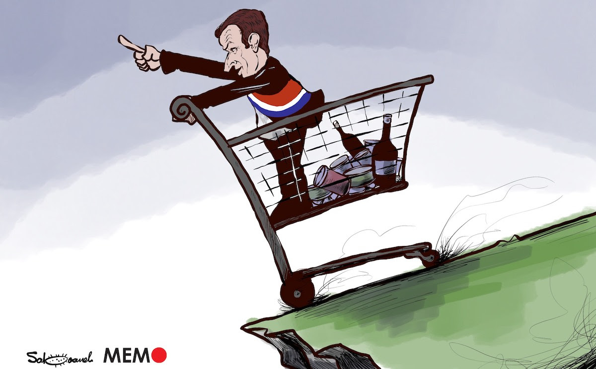 Calls for boycott of French products - Cartoon [Sabaaneh/MiddleEastMonitor]