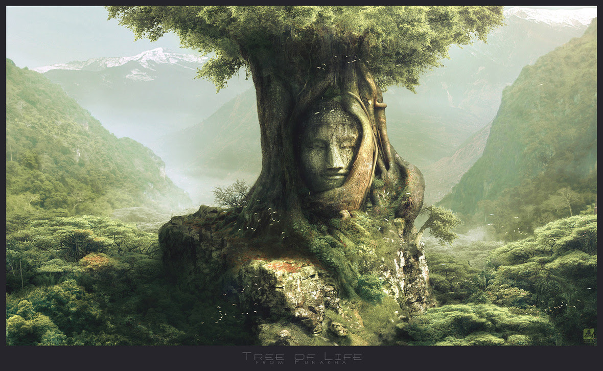 1600x985 9705 Tree of Life 2d landscape tree fantasy picture image digital art