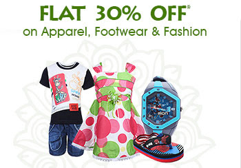 Flat 30% Off* on Apparel, Footwear & Fashion