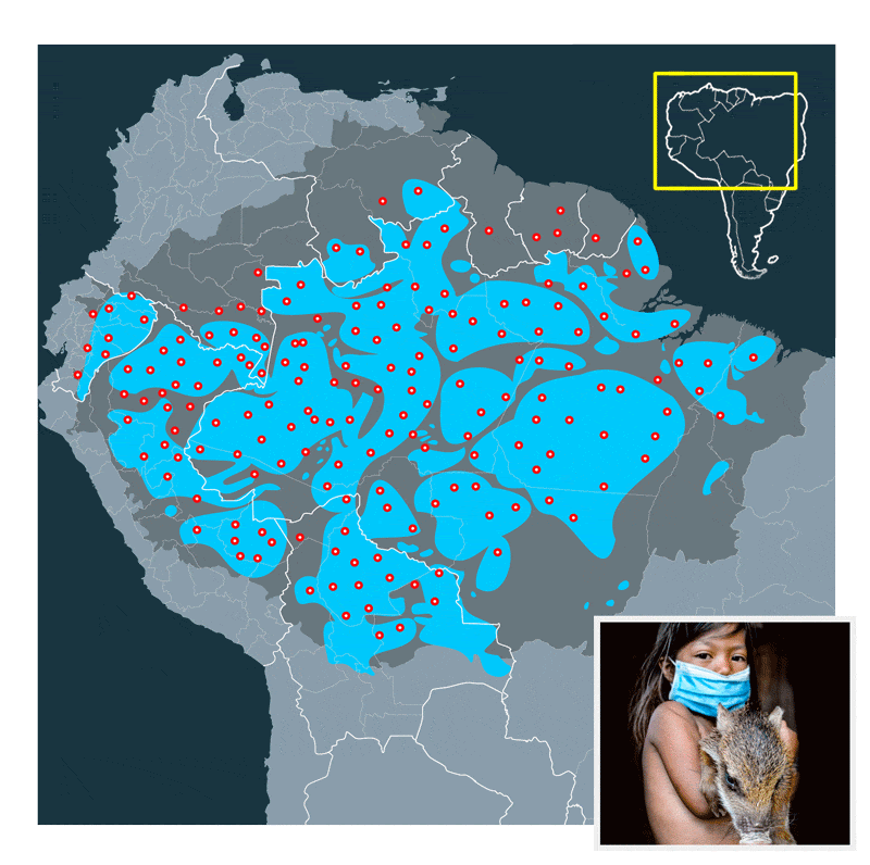 Χάρτης του τροπικού δάσους του Αμαζονίου