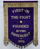 Server-1:2017:Clients:PHM:Images:Manchester Suffragette Banner:The Manchester suffragette banner in the Conservation Studio at PHM.jpg