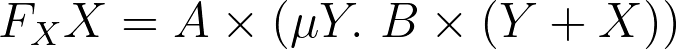 F_X X = A \times (\mu Y.\ B \times (Y + X)) F_X X = A \times (\mu Y.\ B \times (Y + X))