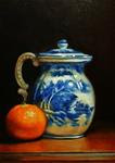 "Flow Blue Cream Pitcher with Clementine" - Posted on Saturday, December 27, 2014 by Mary Ashley