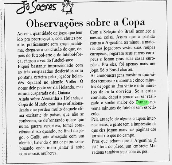 Jo Soares. Jornal do Brasil, 30 Jun 1990, p 11.