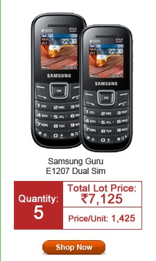 Samsung Guru E1207 Dual Sim Phone Black With 1 Year Samsung Warranty Sealed Pack & Free Home Delivery
