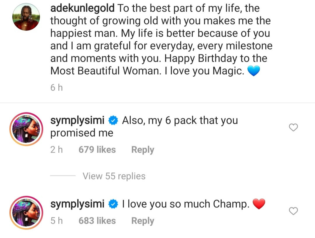 The thought of growing old with you makes me the happiest man - Singer, Adekunle Gold expresses love for his wife, Simi on her birthday 