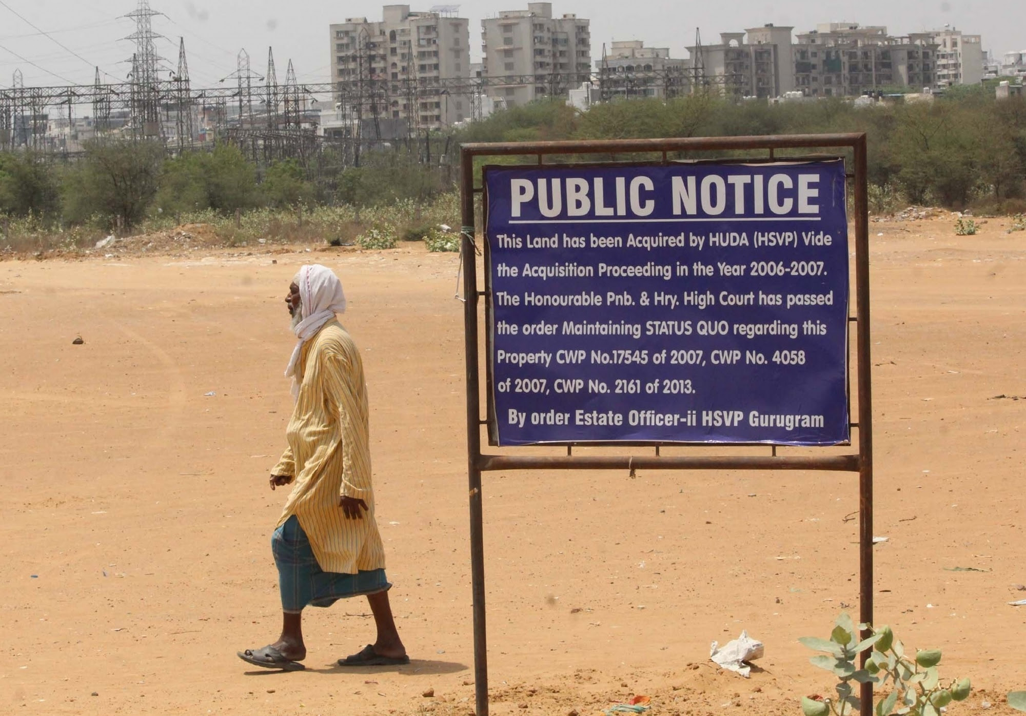 A public notice at the HUDA ground in Gurugram on May 4. Credit: IANS