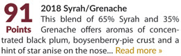 2018 Syrah/Grenache - 91 Points