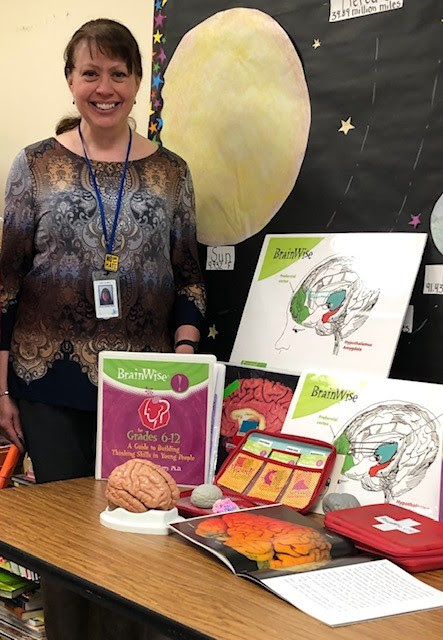 School Psychologist Karyn Singley Blair with some of her Brainwise Tools