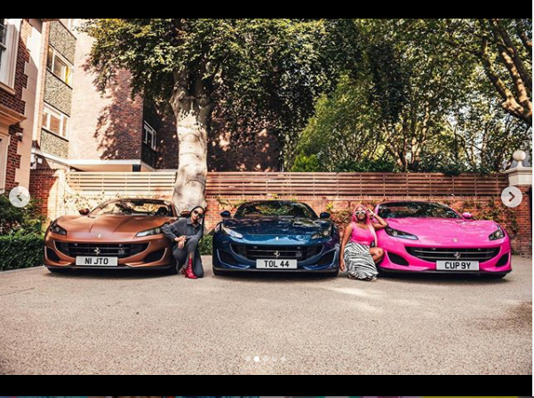 Billionaire businessman, Femi Otedola buys three Ferrari Portofino whips for his three daughters (photos)