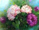 Petite Garden Pink Peonies - Flower Paintings by Nancy Medina - Posted on Saturday, November 29, 2014 by Nancy Medina