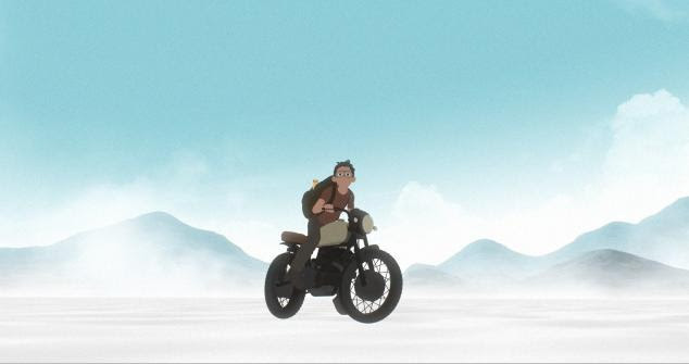 Boy on a motorcycle