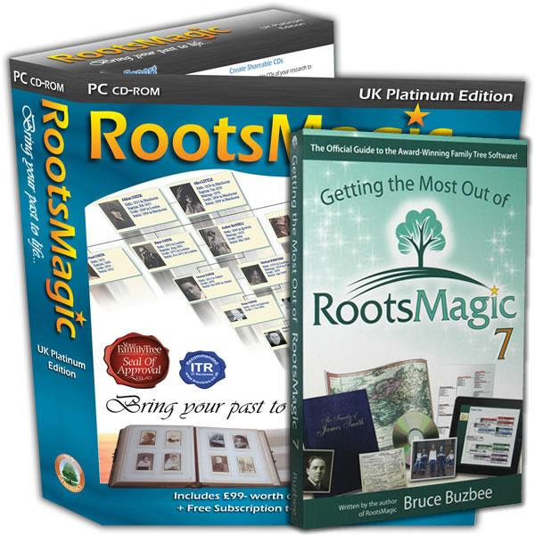 RootsMagic UK Version 7 Platinum Edition with Getting the Most Out of RootsMagic 7 Book