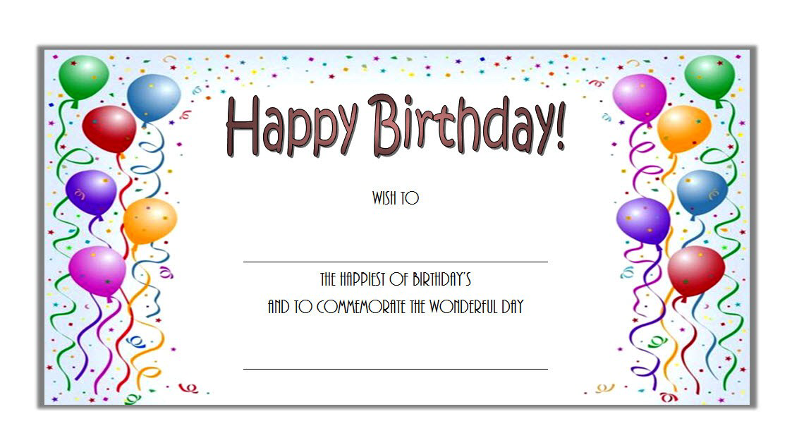 Birthday Gift Certificate Template Free Printable 2 Templates