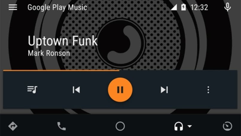 Android Auto's music screen.