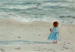 "BEACHY INNOCENCE" ORIGINAL OIL ON TEXTURED PANEL &COPY; SAUNDRA LANE GALLOWAY - Posted on Sunday, January 18, 2015 by Saundra Lane Galloway