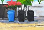 Trash Cans & Bougainvillea, San Diego - Posted on Sunday, November 30, 2014 by Kevin Inman