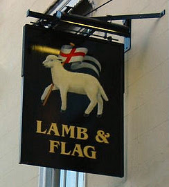 Lamb & Flag sign