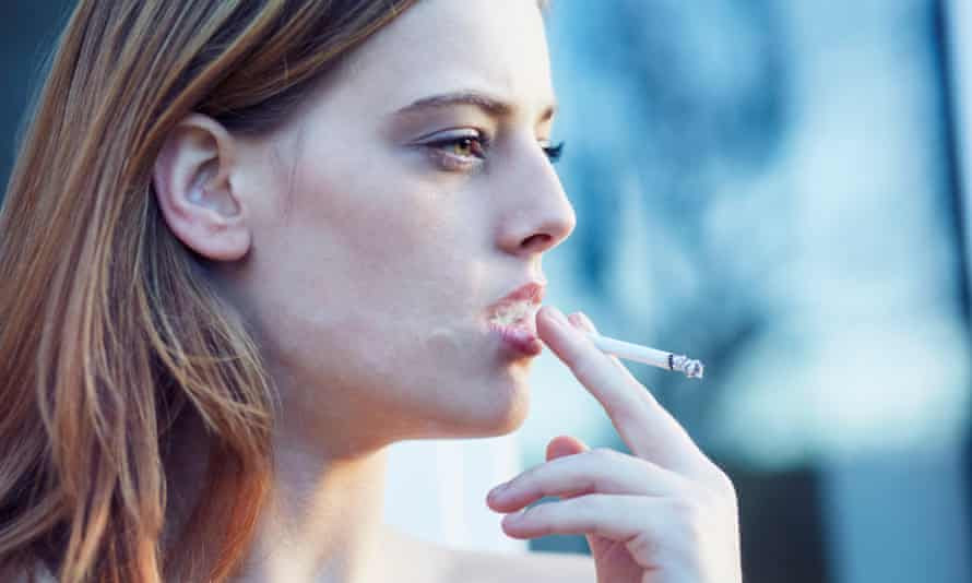 A woman smoking