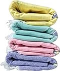 Fancyadda Khadi Handloom Cotton Bath Towels Full Size for Women & Men (Set of 4, Plain Colors Pattern, Extra Large, 2.83 feet x 5.83 feet)