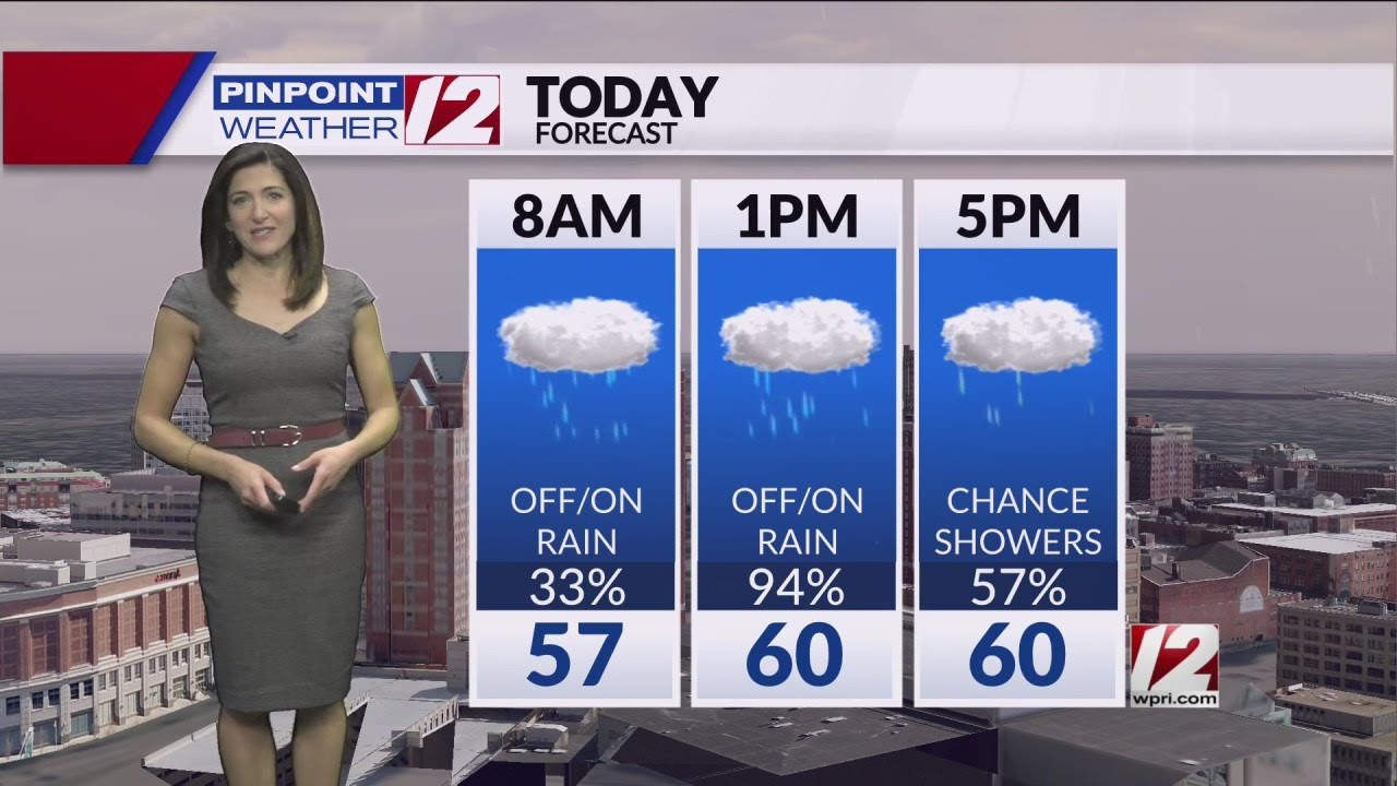 Weather Now: Off/On Rain Today; A Few Showers/Drizzle for the Patriots Game