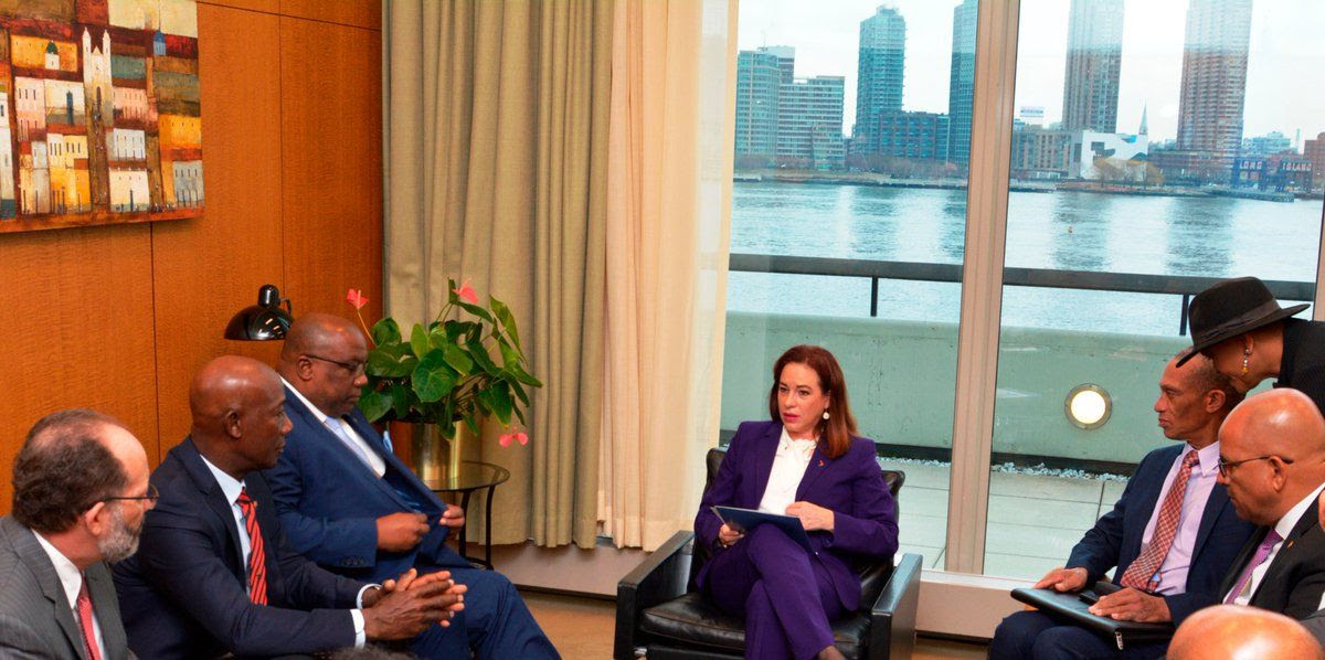 Prime Minister Dr Keith Rowley is part of a CARICOM delegation which is meeting with President of the United Nations María Fernanda Espinosa Garcés.