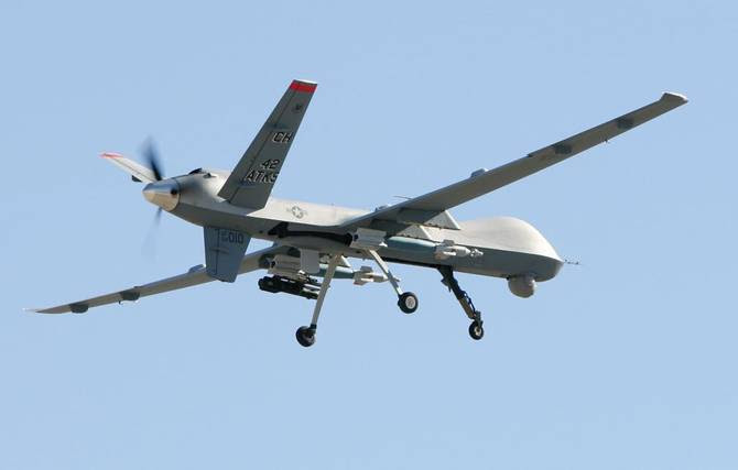 An MQ-9 Reaper takes off August 8, 2007 at Creech Air Force Base in Indian Springs, Nevada