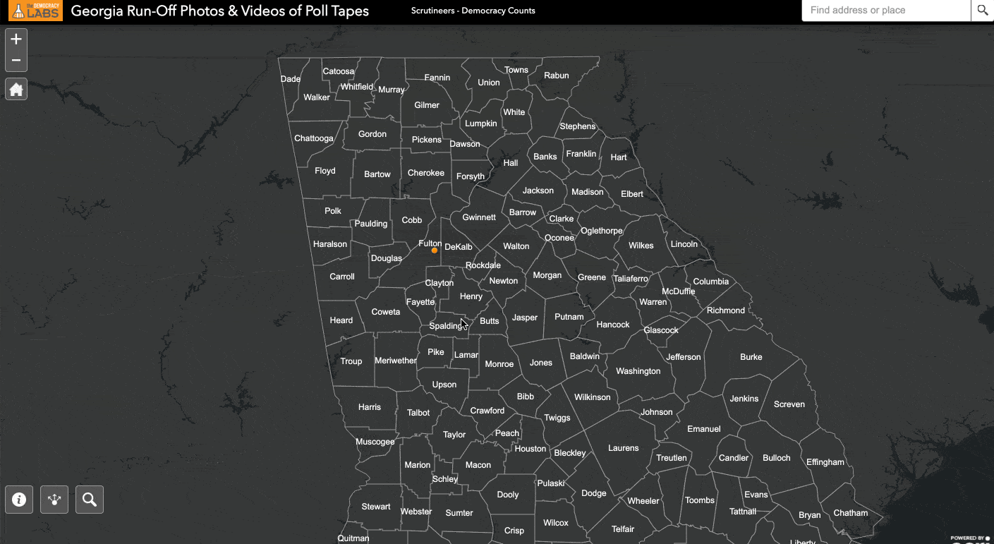 Poll tape photos are collected, tabulated and displayed on a public map.