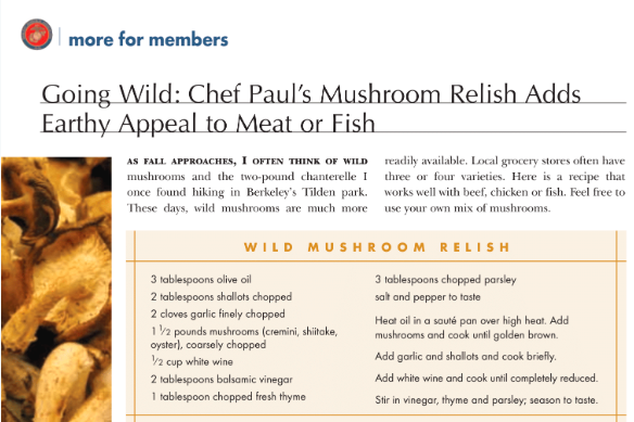 Mushroom relish recipe