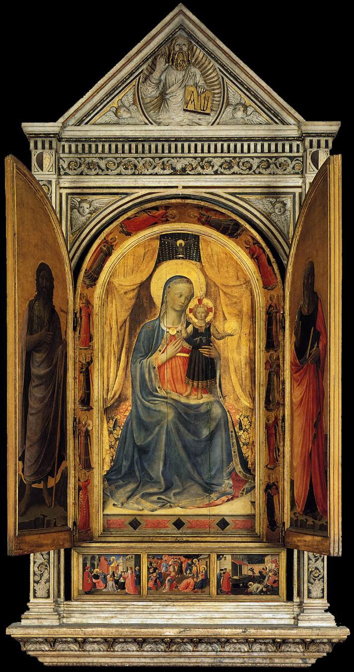 El Tabernáculo de Linaioli, 1432–35, témpera sobre madera, 260 cm x 330 cm, Florencia, Museo de San Marco.