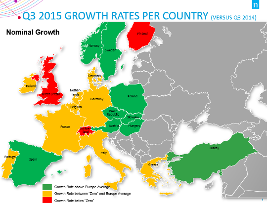 European map by growth