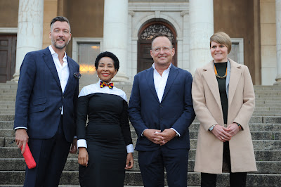 Mamokgethi Phakeng with Swiss delegation - L-R Mahias Ruch CEO CV VC, University Cape Town Vice-Chancellor Mamokgethi Phakeng, Lorenz Furrer CV VC, Véronique Haller Deputy Head of Mission at Embassy of Switzerland in Pretoria