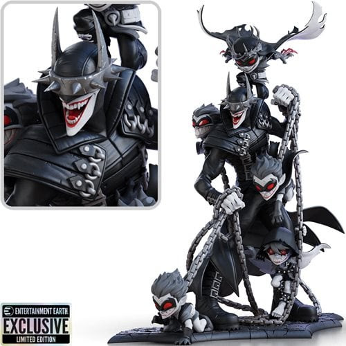 The Batman Who Laughs Black-and-White Q-Master Statue - Entertainment Earth Exclusive