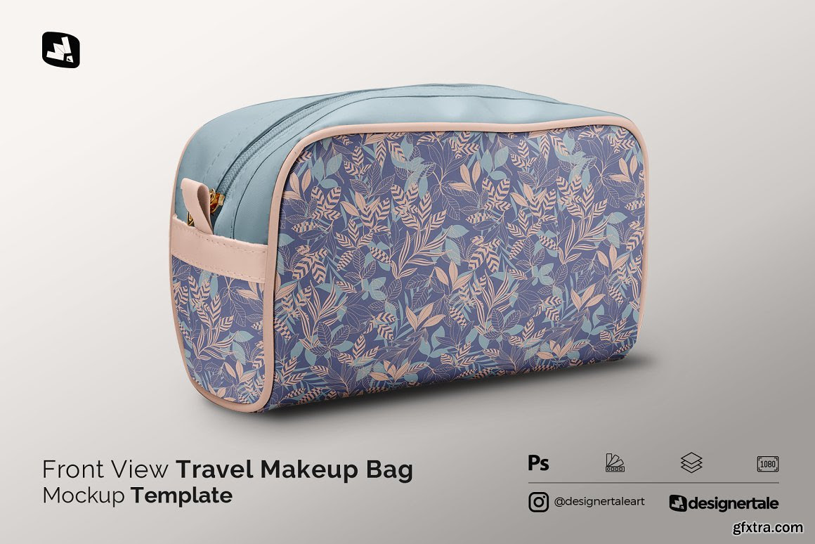 CreativeMarket Front View Travel Makeup Bag Mockup 5331147 Â» GFxtra