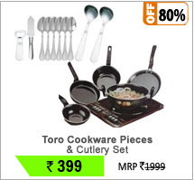 Toro Cookware Set of 5 Piece & Cutlery Set of 10 Piece (Combo)