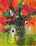 Red & Green, Contemporary Floral Paintings by Arizona Artist Amy Whitehouse - Posted on Friday, January 23, 2015 by Amy Whitehouse