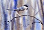 THE BEST THINGS IN WINTER chickadee watercolor painting - Posted on Tuesday, December 2, 2014 by Barbara Fox