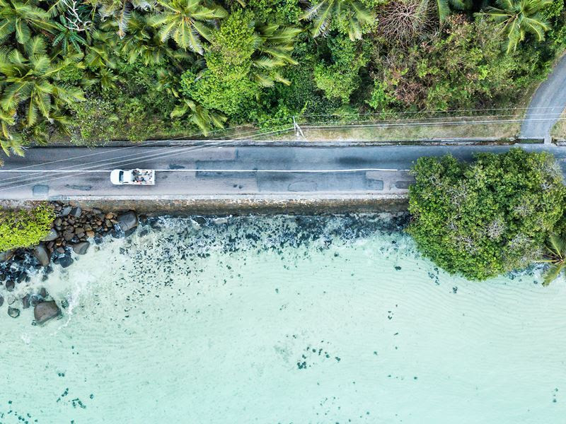 aerial view mahe main road