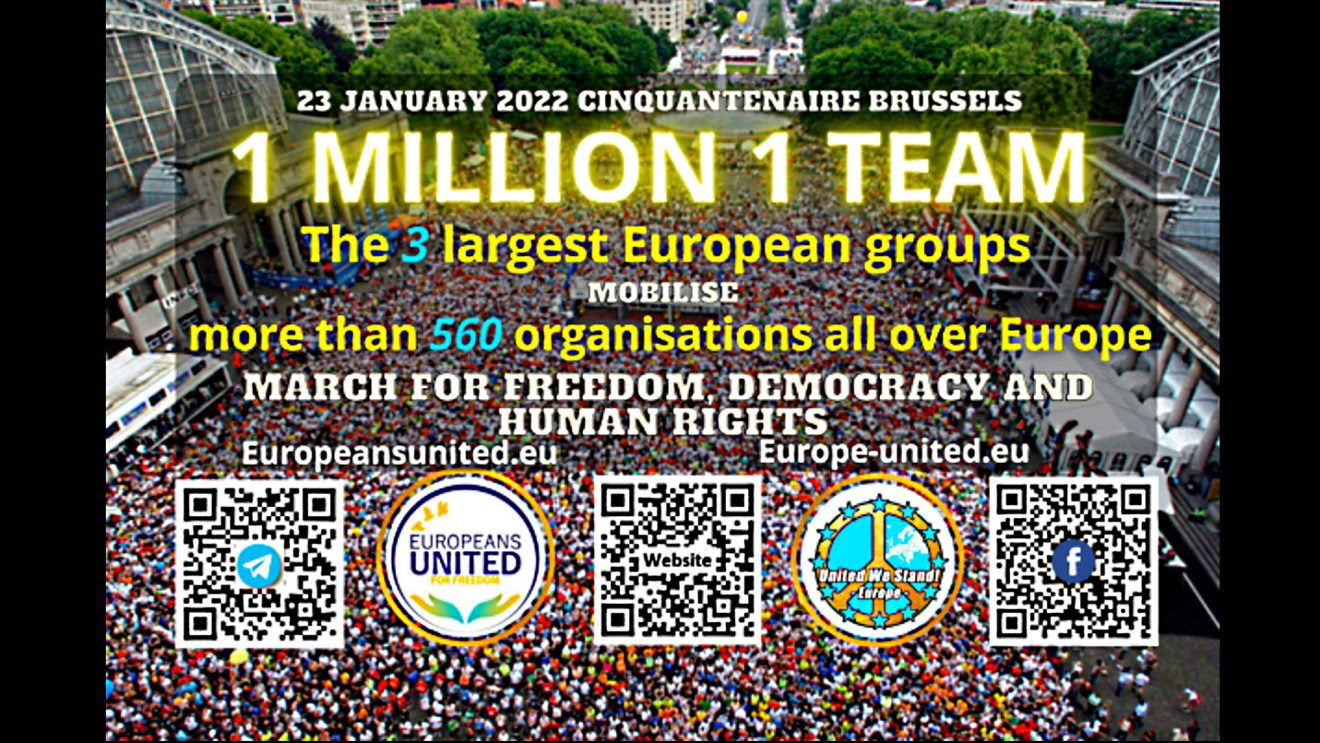 Europeans United for Freedom: Join the Protest for Freedom and Democracy in Brussels on January 23 Million-1320x743
