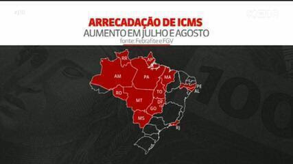 Com Auxílio Emergencial, maioria dos estados vê arrecadação de ICMS subir Com Auxílio Emergencial, maioria dos estados vê arrecadação de ICMS subir